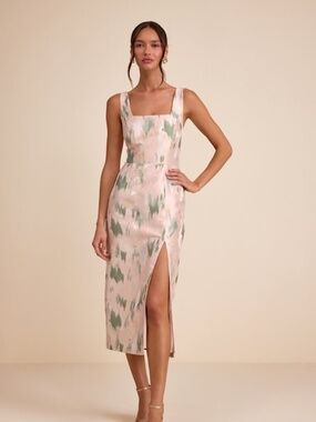 knee length dresses for ladies Brynn Halter Midi Dress in White main image 1